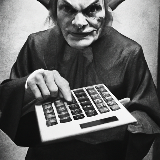 old devil using a calculator technical sketch Artist: Leonardo da Vinci black and white Photography: Black and white. Lighting: Ambient. Subject: People. Camera: Lens Correction. Composition: Symmetry. Color: Grayscale. Special Effects: Old Photo.