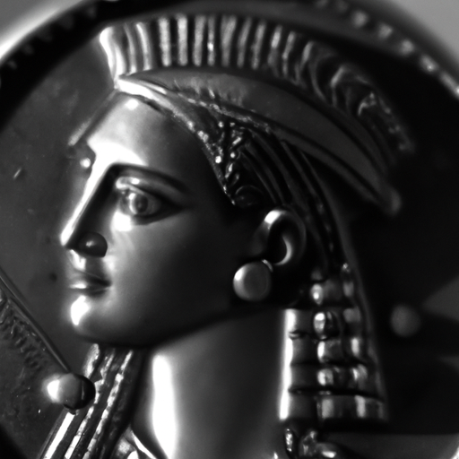 realistic photo of cleopatra based on the ancient cleopatra with greek facial features realistic photo of, award winning photograph, 50mm black and white Photography: Black and white. Lighting: Ambient. Subject: Candid. Camera: Movie Quality. Composition: Snapshot. Color: Grayscale. Special Effects: Old Photo.